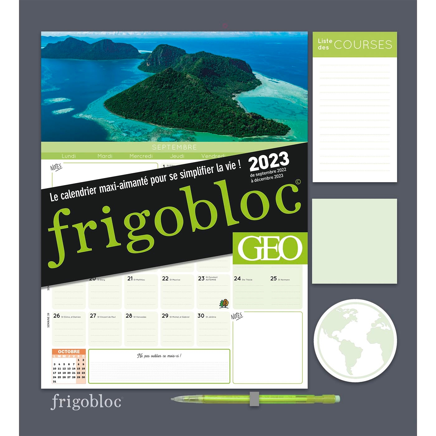 Frigobloc Mensuel 2023 Harry Potter de sept. 2022 à déc. 2023 Calendrier d'organisation familiale 