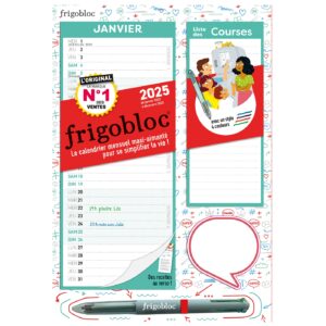 Mini Frigobloc Mensuel 2025 avec un stylo 4 couleurs