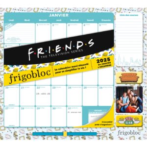Frigobloc Mensuel 2025 Déco Friends (de janv. à déc. 2025)