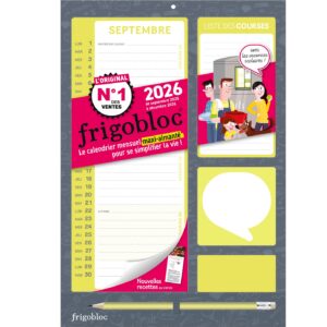 Frigobloc Mensuel Compact 2026 - Calendrier Compact / mois (de sept. 2025 à déc. 2026)