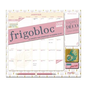 Frigobloc Mensuel 2026 Art Déco (de janv. à déc. 2026)