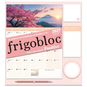 Frigobloc Mensuel Pour une année positive 2027 - Calendrier / mois (de sept. 2026 à déc. 2027)