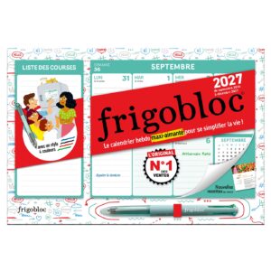 Mini Frigobloc Hebdomadaire 4 couleurs 2027 - Calendrier compact / sem (de sept. 2026 à déc. 2027)