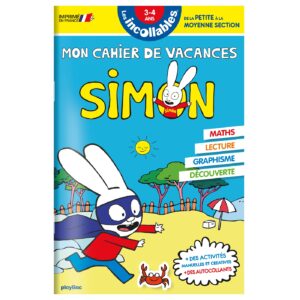 Cahier de vacances 2026 Simon - Les incollables - Petite Section à Moyenne Section - 3/4 ans