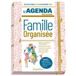 L'agenda de poche 2026 de la famille organisée - rose (de sept. 2025 à déc. 2026)