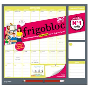 Frigobloc Mensuel 2027 - Calendrier familial / mois (de sept. 2026 à déc. 2027)