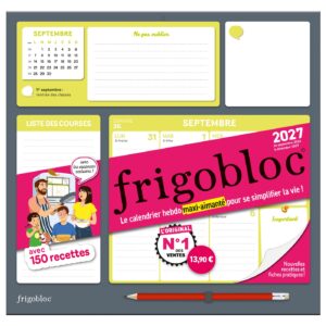 Frigobloc Hebdomadaire 2027 - Calendrier d'organisation familiale / sem (de sept. 2026 à déc. 2027)