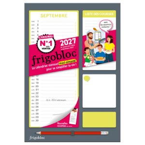 Frigobloc Mensuel Compact 2027 - Calendrier Compact / mois (de sept. 2026 à déc. 2027)