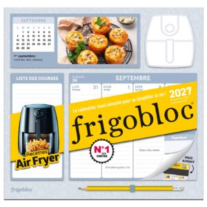 Frigobloc Hebdomadaire Air Fryer 2027 - Calendrier / sem (de sept. 2026 à déc. 2027)
