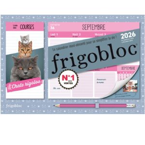 Mini Frigobloc Hebdomadaire 2026 Chats Rigolos (de sept. 2025 à déc. 2026) - Edition 2025
