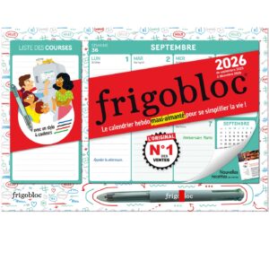 Mini Frigobloc Hebdo 2026 avec un stylo 4 couleurs ! (de sept. 2025 à déc. 2026) - Edition 2025