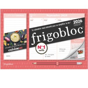 Mini Frigobloc Hebdomadaire 2026 Cuisine AZ (de sept. 2025 à déc. 2026) - Edition 2025