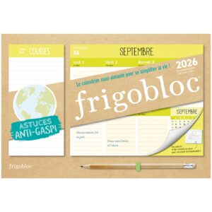 Mini Frigobloc Hebdomadaire 2026 Anti-Gaspi (de sept. 2025 à déc. 2026) - Edition 2025