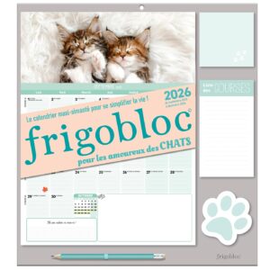 Frigobloc Mensuel 2026 Chats (de sept. 2025 à déc. 2026) - Edition 2025