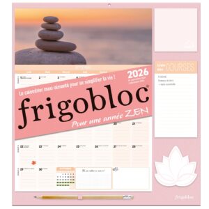 Frigobloc Mensuel 2026 Zen (de sept. 2025 à déc. 2026) - Edition 2025