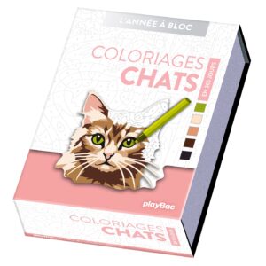 Calendrier Coloriages Chats en 365 jours - Année à bloc