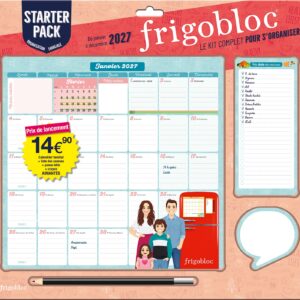 Frigobloc Starter pack - Calendrier organiseur familial (de janvier à décembre 2027)